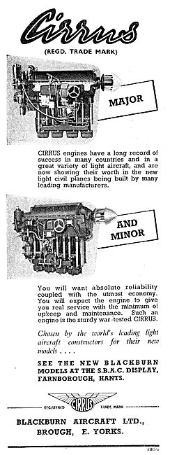 Blackburn Cirrus Aero Engines. Major Minor                       