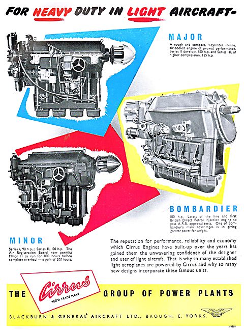 Blackburn Cirrus Aero Engines 1955                               