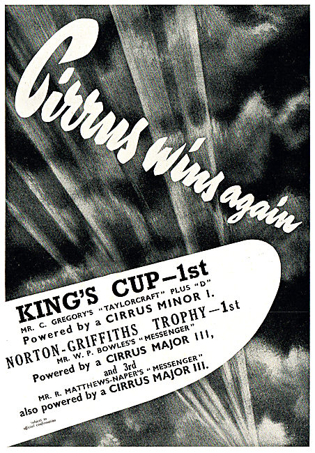 Blackburn Cirrus Aero Engine - Kings Cup                         