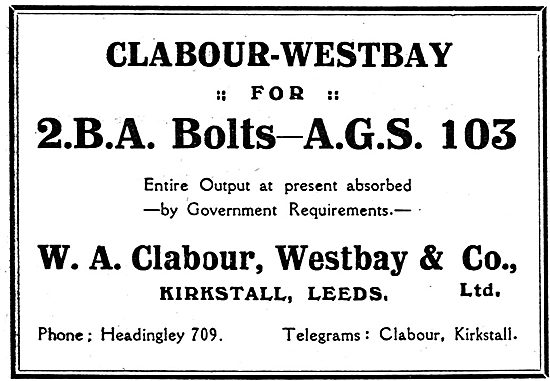 Clabour Westbay: Kirkstall. Bolts & AGS For Aircraft Contsructors