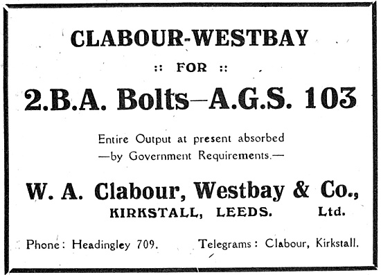 Clabour-Westbay: Bolts & AGS For Aircraft Contsructors           