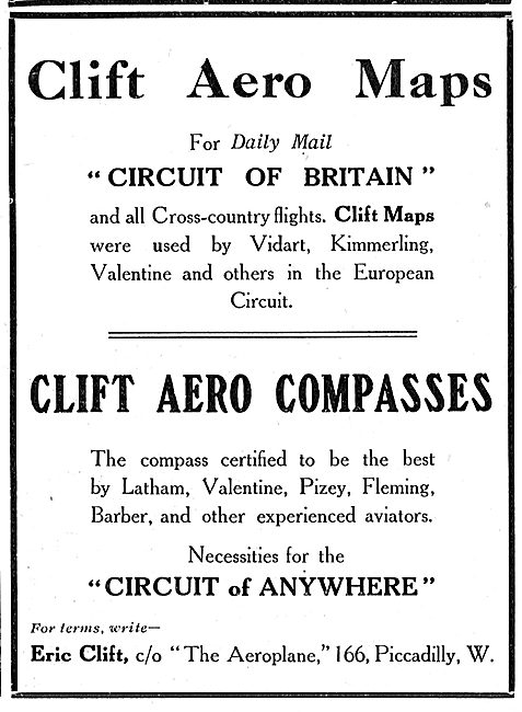 E.H.Clift Aviators' Maps & Compasses                             