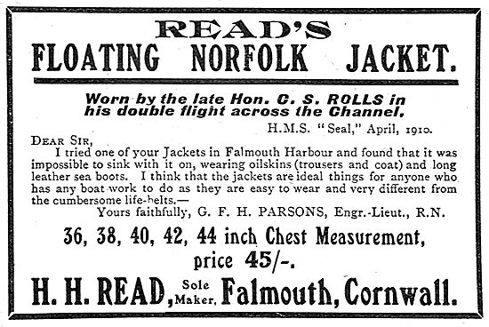 H.H.Read. Falmouth. Read's Floating Norfolk Jacket               