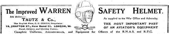 Tautz & Co Distributors For The Improved Warren Safety Helmet    