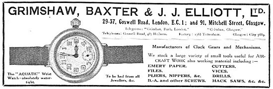 Grimshaw, Baxter & J.J.Elliott Ltd - Aquatic Wristwatch. 1918    