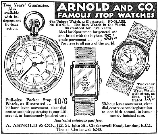 A.Arnold & Co Aircrew Stop Watches                               