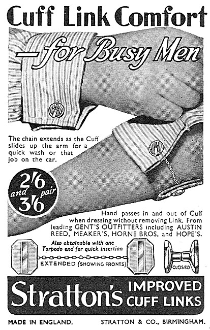 Strattons Cuff Links 1937                                        