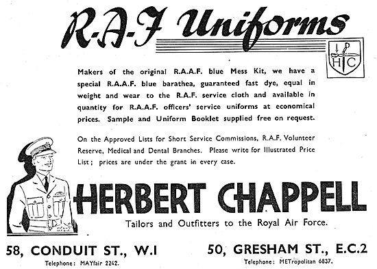 Herbert Chappell - Tailors & Outfitters To The Royal Air Force   