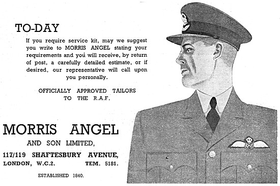 Morris Angel RAF Outfitters - Morris Angel RAF Uniforms 1939     