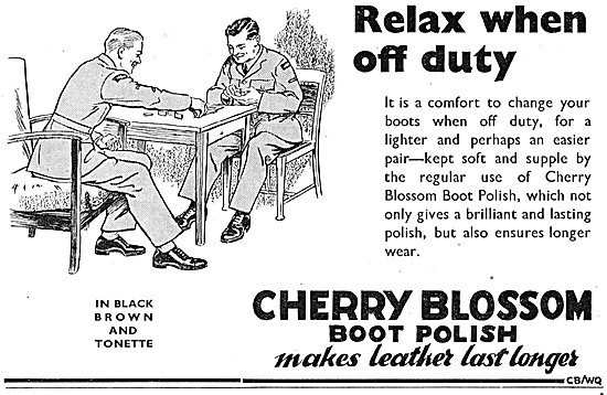 Cherry Blossom Boot Polish Wartime Advert                        