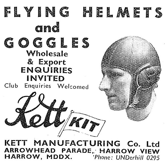 Kett Manufacturing. Kett Kit Flying Helmets & Goggles 1949       