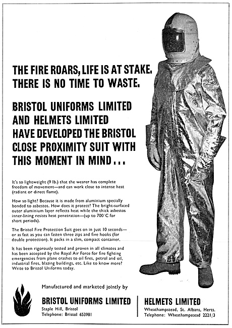 Bristol Uniforms Asbestos Fire Protection Suits 1967             