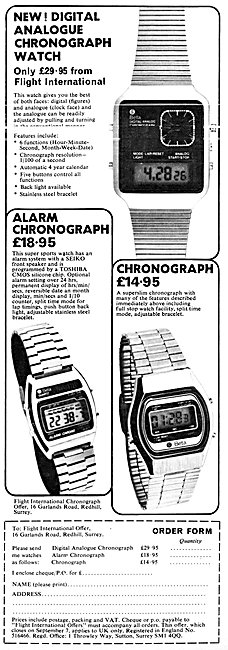 Seiko Toshiba Digital Chronographs 1980                          