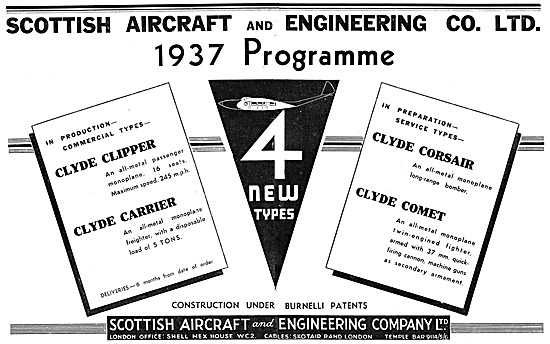 Clyde Aircraft. Scottish Aircraft - Clyde Clipper, Corsair,Comet 