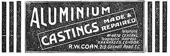 R.W.Coan Aluminium Castings For Aero Engines                     