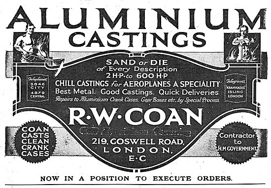 R.W.Coan  Chill Castings For Aeroplanes A Speciality             