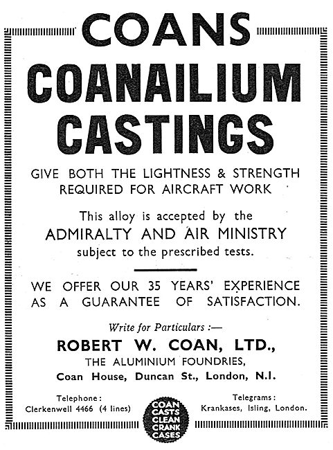 R.W.Coan - Coans Coanalium Castings                              