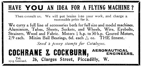 Cochrane & Cockburn. Aeronautical Engineers                      