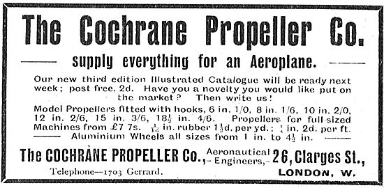 Cochrane Propeller Co - And Everything For The Aeroplane         