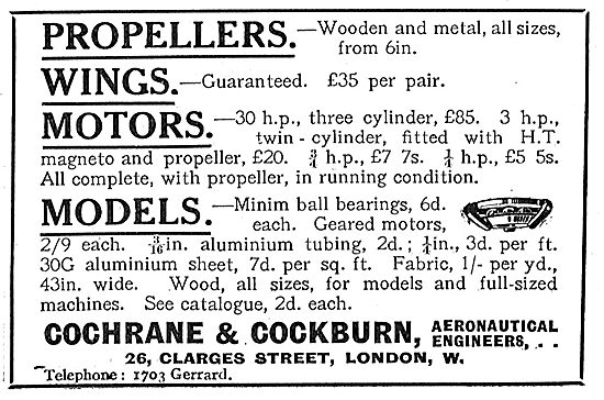 Cochrane & Co - 30 HP Motors 3 Cylinder £85 HP                   