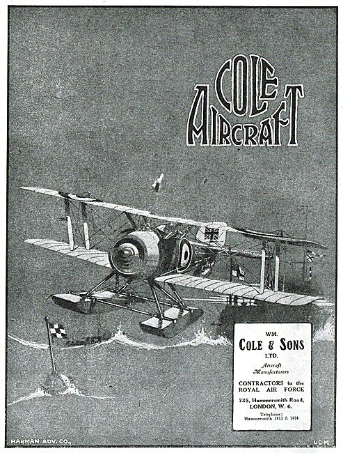 Wm.Cole & Sons. Aircraft Designers & Manufacturers               