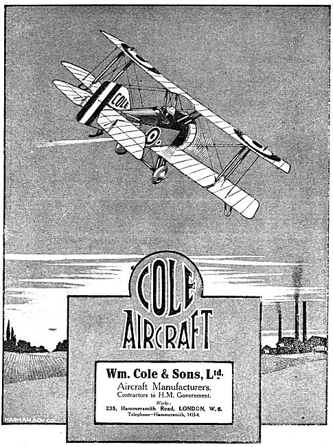 Wm.Cole & Sons. Aircraft Manufacturers. Cole Aircraft            