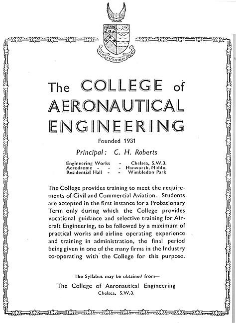 The College Of Aeronautical Engineering - Chelsea                