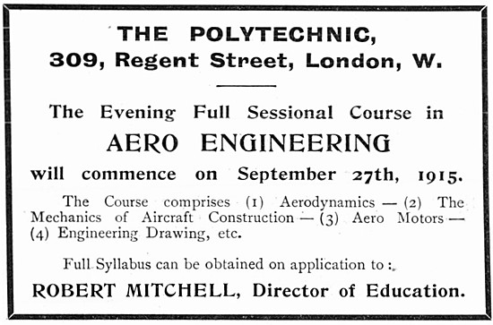 The Polytechnic Aero Engineering Classes                         