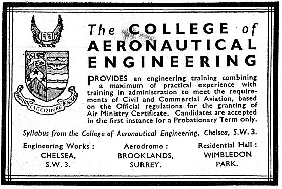 The College Of Aeronautical Engineering - Brooklands - Chelsea   
