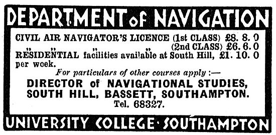 University College Southampton Department Of Navigation          