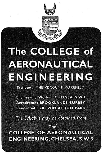 Chelsea College Of Aeronautical Engineering                      