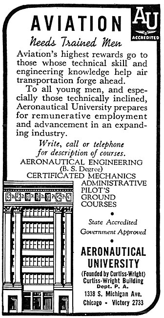 Aeronautical University. Curtiss-Wright Building, Chicago        