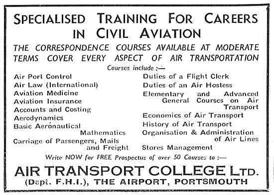 Air Transport College Correspondence Courses For Pilots          