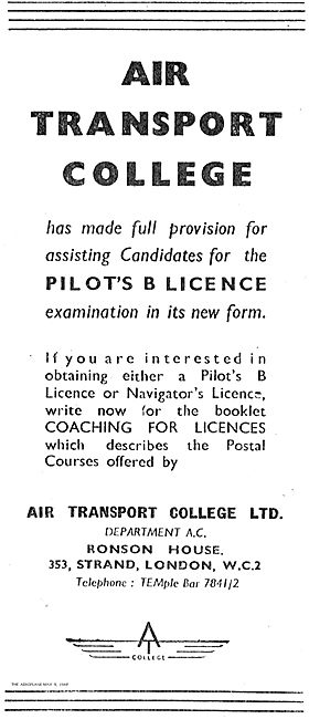 Air Transport College For Pilot's B Licence Training & Exams     