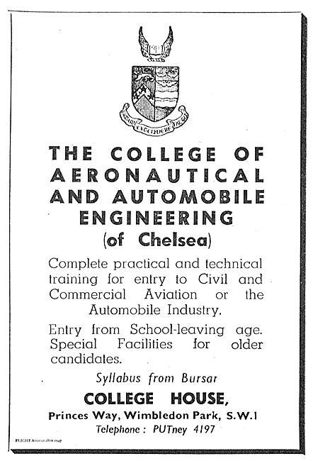 The College Of Aeronautical & Automobile Engineering: Chelsea    