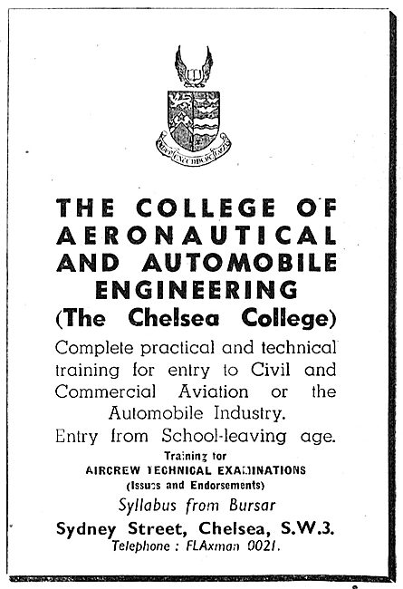 The College Of Aeronautical & Automobile Engineering - Chelsea   
