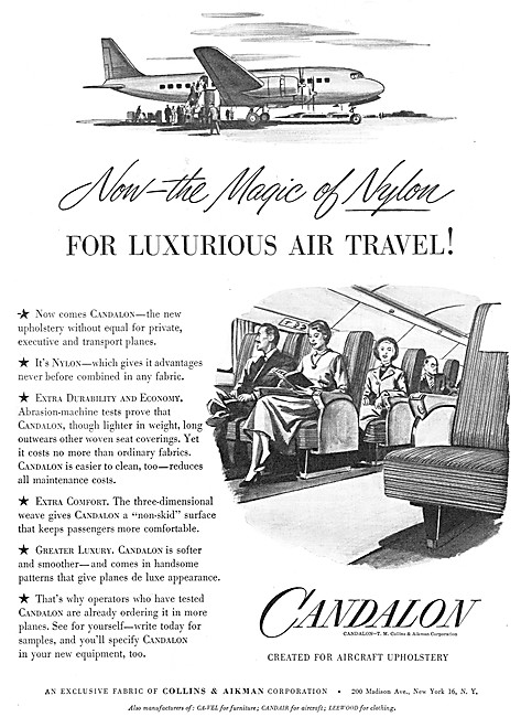 Collins & Aikman CANDALON Aircraft Upholstery                    