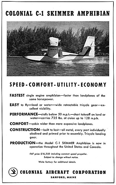 Colonial C-1 Skimmer Amphibian                                   