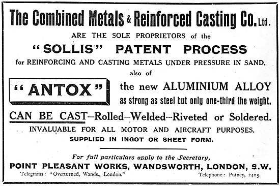 Combined Metals & Reinforced Casting Co. ANTOX Alloy             