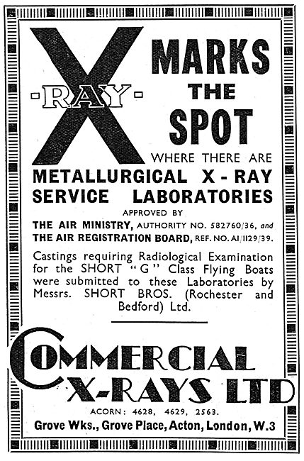 Commercial X-Rays. Metallurgical X-Ray Laboratories NDT 1939     