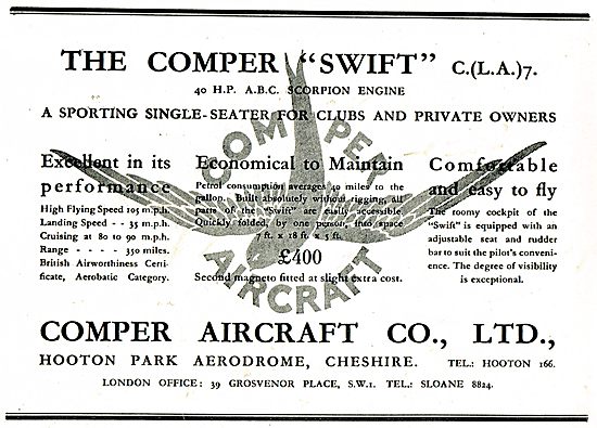 Comper Swift - 40 HP ABC Scorpion Engine                         