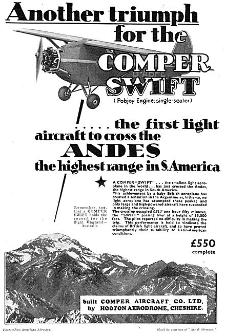 Comper Swift - First Across The Andes                            