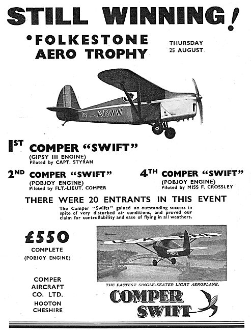 Comper Swift - Winner Folkestone Aero Trophy. G-ABWW             