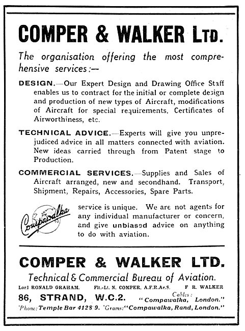 Comper & Walker Ltd : Aeronautical Consultants                   