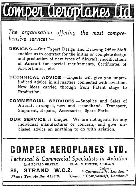 Comper Aeroplanes Ltd - Designers & Manufacturers Of Aircraft    