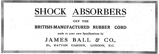 James Ball & Co Rubber Shock Absorbers For Aeroplanes            