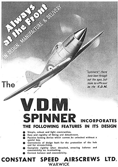 Constant Speed Airscrews: VDM Propeller Spinners                 