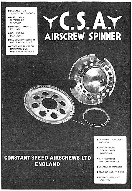 Constant Speed Airscrews: Propeller Spinners                     