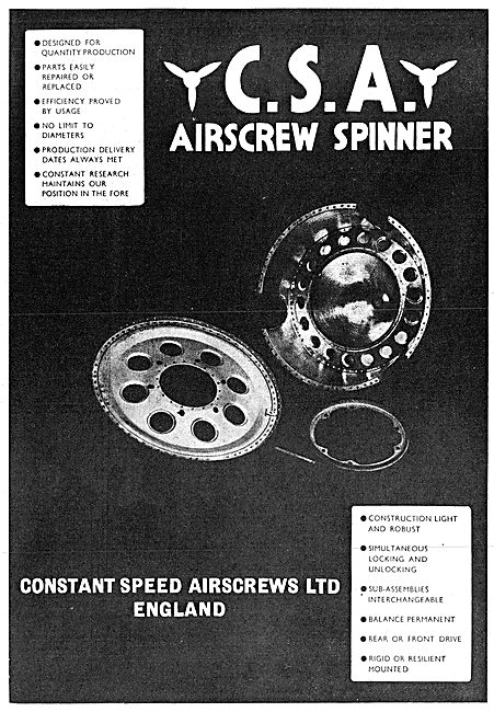 Constant Speed Airscrews: CSA Propeller Spinners                 