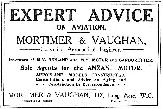 Mortimer & Vaughan - Inventors Of The MV Biplane, Motor & Carb'  